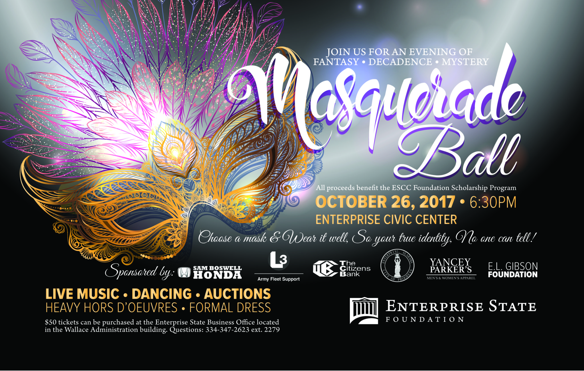 ESCC Foundation to Host Masquerade Ball for SCHOLARSHIP DOLLARS!
