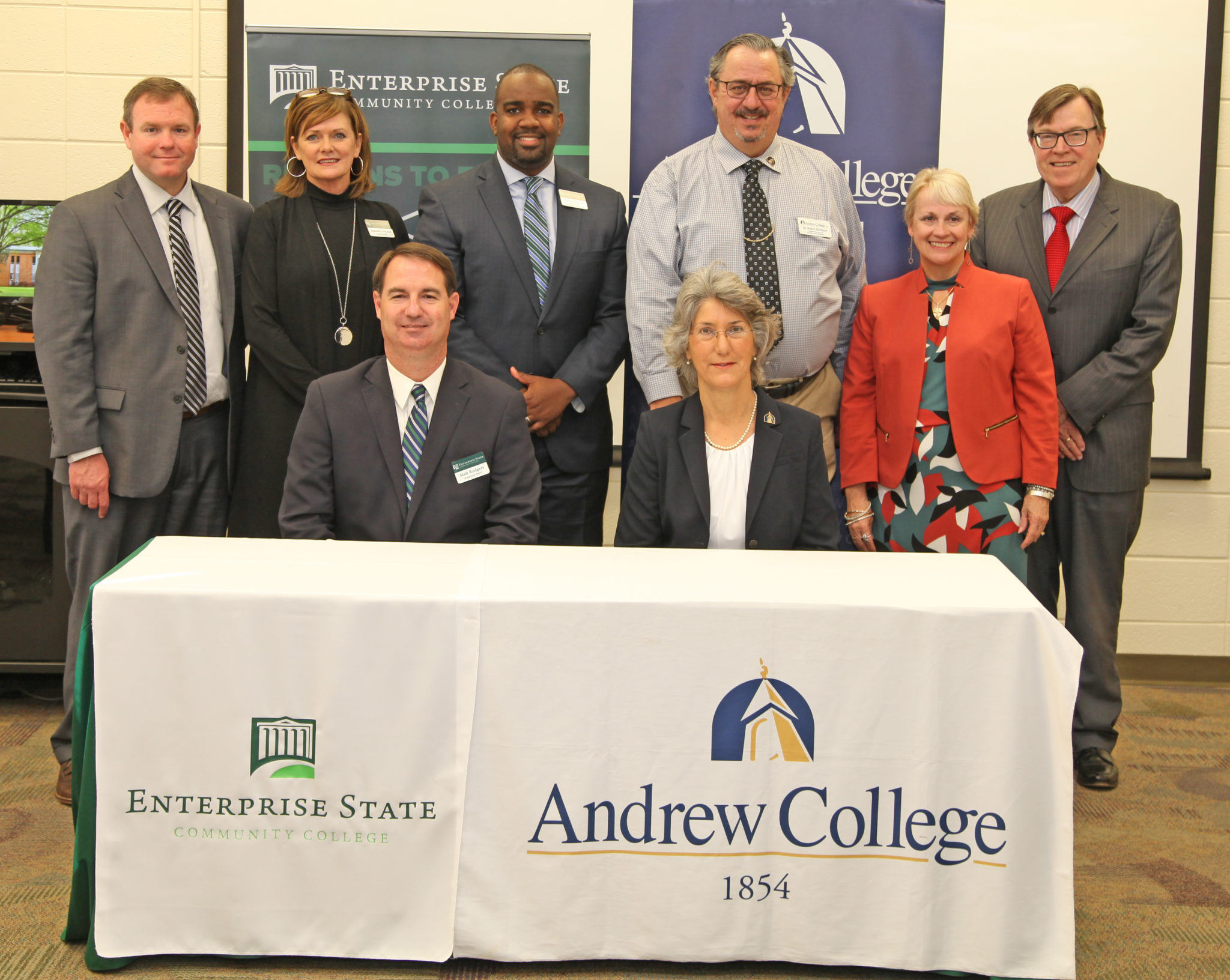 Enterprise State Community College and Andrew College sign articulation agreement