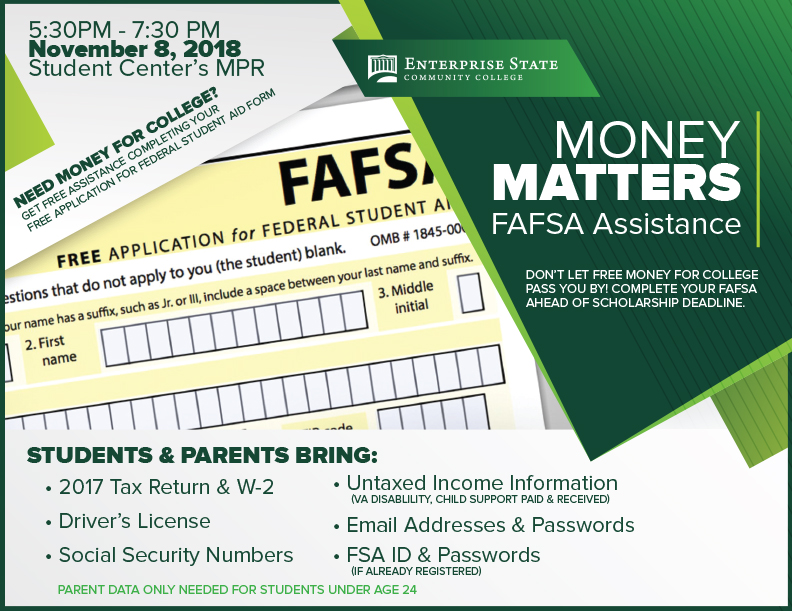 ESCC to host FAFSA Assistance Night for Students, Families